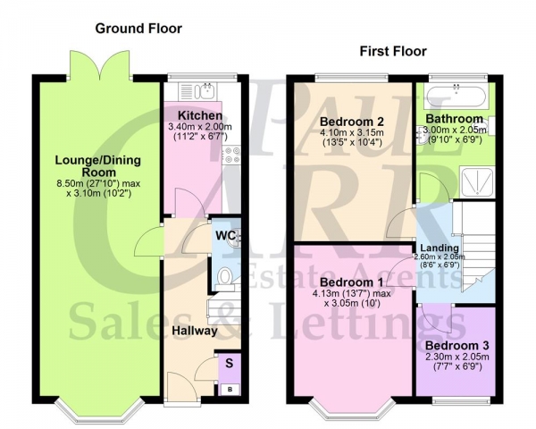 Floor Plan Image for 3 Bedroom Semi-Detached House for Sale in Plants Brook Road, Sutton Coldfield