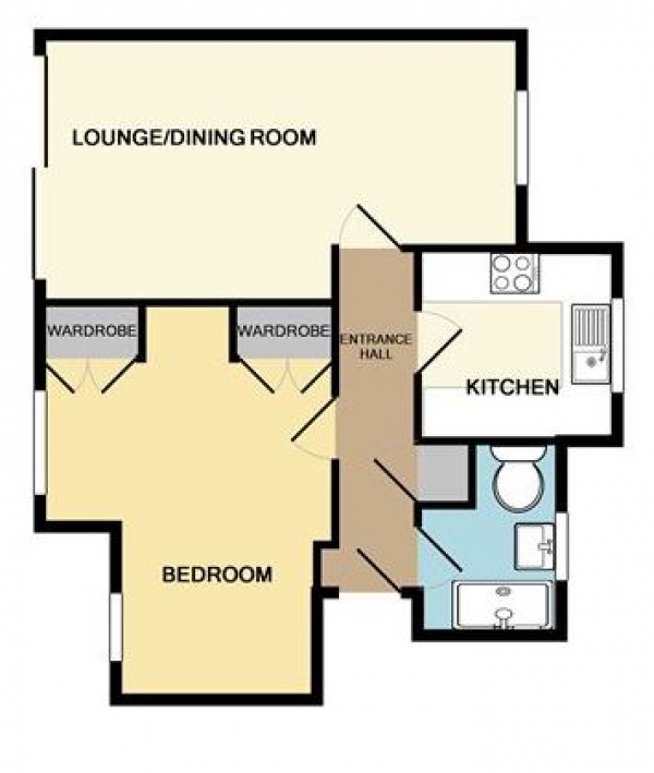 Floor Plan for 1 Bedroom Apartment for Sale in Warren House Court, Walmley, Sutton Coldfield B76 1TU, Walmley, B76, 1TU - OIRO &pound160,000