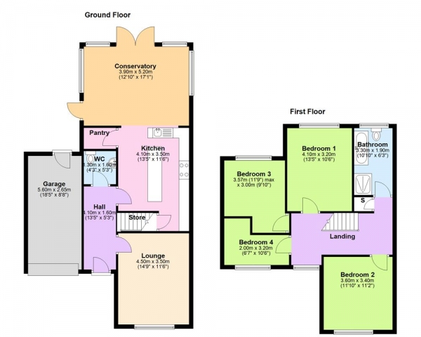 Floor Plan for 4 Bedroom Terraced House for Sale in Pype Hayes Road, Birmingham, B24 0LP, Pype Hayes, B24, 0LP - Offers in Excess of &pound325,000