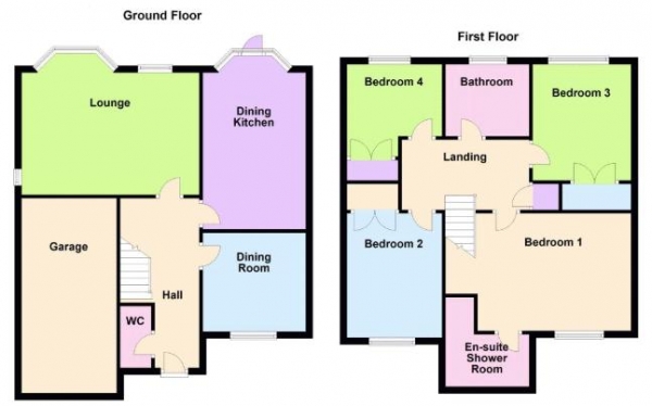 Floor Plan for 4 Bedroom Detached House for Sale in Kingston Road, West Midlands, Sutton Coldfield, B75, 7NY - Offers Over &pound375,000