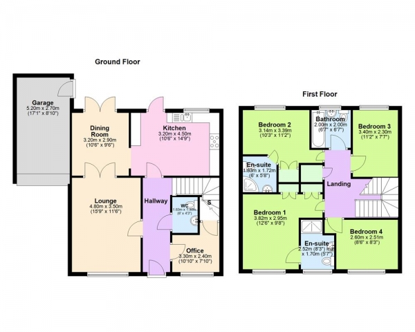 Floor Plan for 4 Bedroom Detached House for Sale in Holly Close, Sutton Coldfield, B76 2PD, B76, 2PD - Offers in Excess of &pound445,000