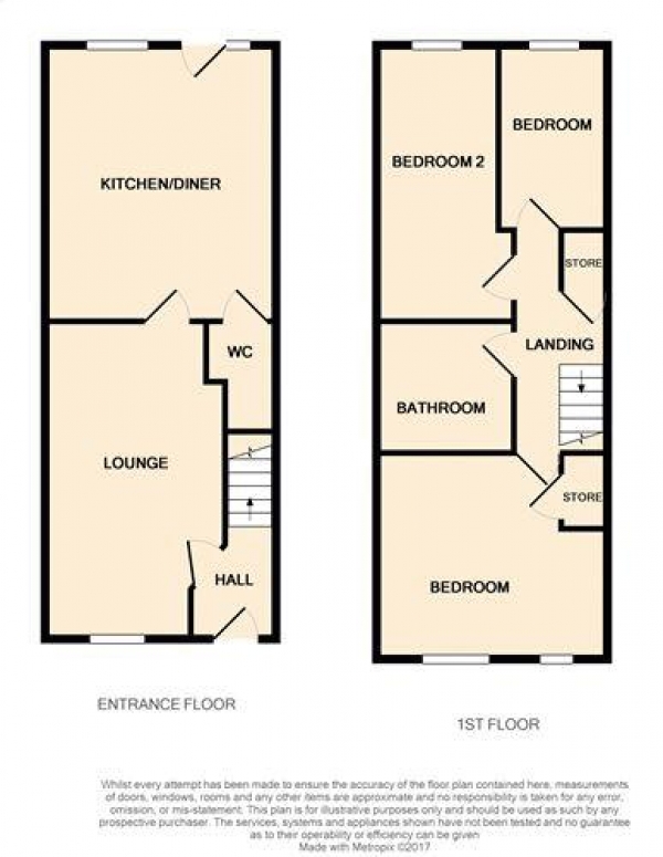 Floor Plan Image for 3 Bedroom Terraced House for Sale in Linton Mews, Fleetwood