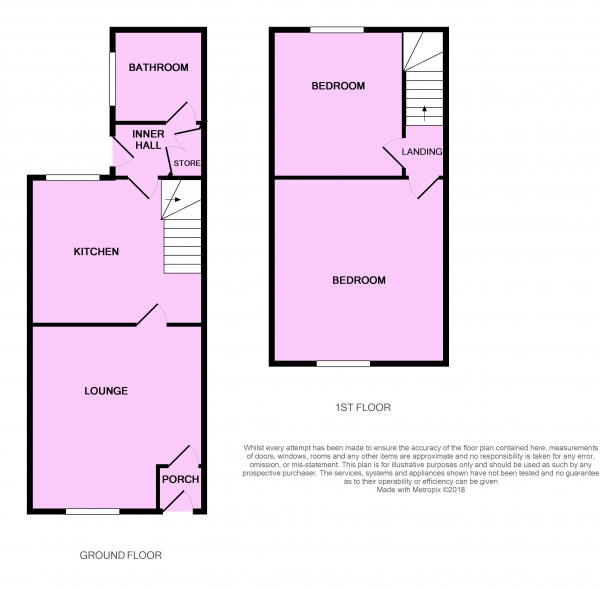Floor Plan Image for 2 Bedroom Terraced House for Sale in Clarendon Road, Lancaster