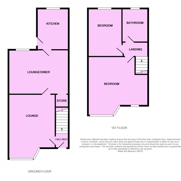 Floor Plan Image for 2 Bedroom Terraced House for Sale in Ullswater Avenue, Thornton-Cleveleys