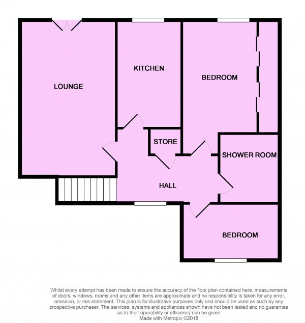 Floor Plan Image for 2 Bedroom Retirement Property for Sale in Coombe Park Court, Ellesmere Port