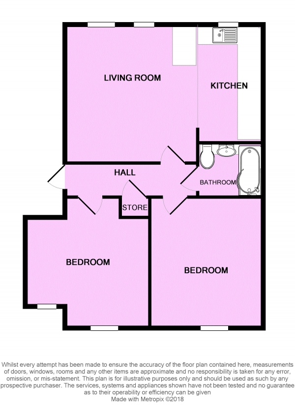 Floor Plan Image for 2 Bedroom Apartment for Sale in Ellerman Road, Liverpool