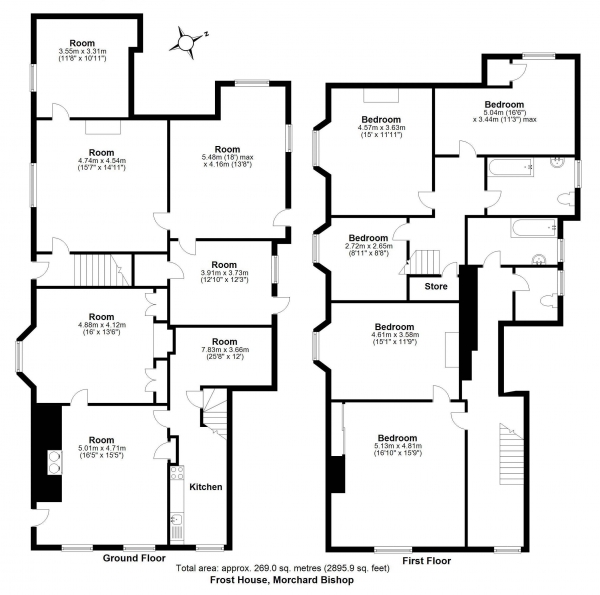 Floor Plan Image for 9 Bedroom Property for Sale in Near Morchard Bishop, Crediton