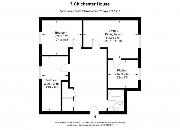 Floor Plan Image for 2 Bedroom Apartment for Sale in Coates Road, Broadfields, Exeter