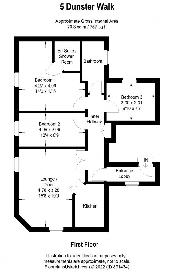 Floor Plan Image for 3 Bedroom Apartment for Sale in Exminster,  Exeter