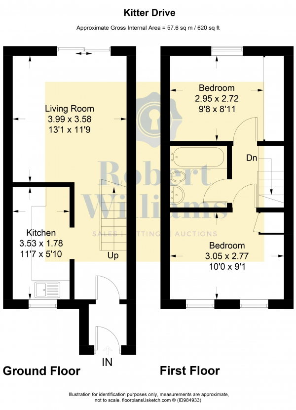 Floor Plan Image for 2 Bedroom Terraced House for Sale in Kitter Drive, Plymstock