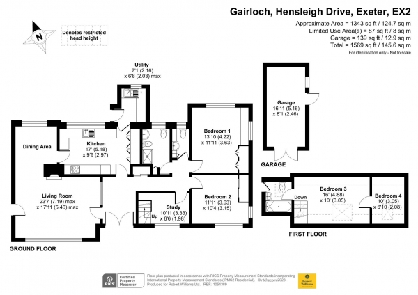 Floor Plan Image for 4 Bedroom Detached House for Sale in Hensleigh Drive, Exeter