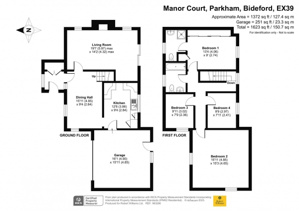 Floor Plan Image for 4 Bedroom Detached House to Rent in Manor Court, Bideford