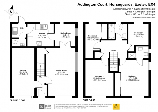 Floor Plan Image for 4 Bedroom End of Terrace House for Sale in Horseguards, Exeter