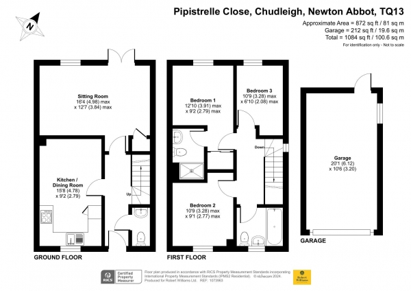 Floor Plan Image for 3 Bedroom Detached House for Sale in Pipistrelle Close, Chudleigh