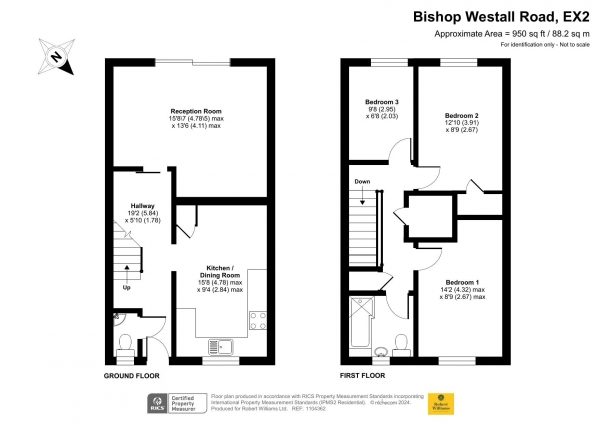 Floor Plan Image for 3 Bedroom Terraced House for Sale in Bishop Westall Road, Exeter