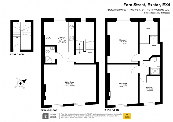 Floor Plan Image for 3 Bedroom Maisonette for Sale in Fore Street, Exeter