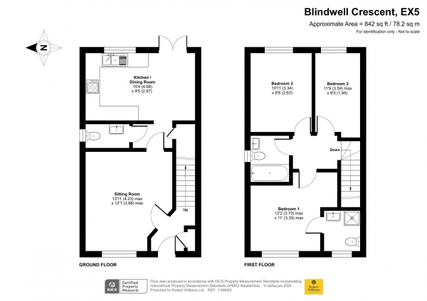 Floor Plan Image for 3 Bedroom Semi-Detached House for Sale in Blindwell Crescent, Exeter