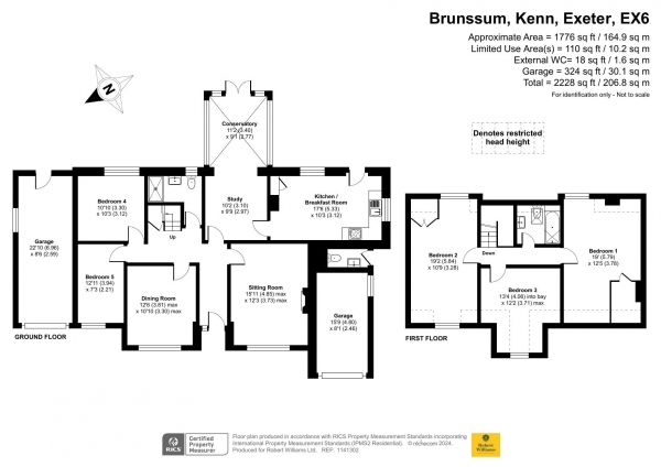 Floor Plan for 5 Bedroom Detached House for Sale in Kenn, Exeter, Kenn, EX6, 7XJ - Guide Price &pound850,000