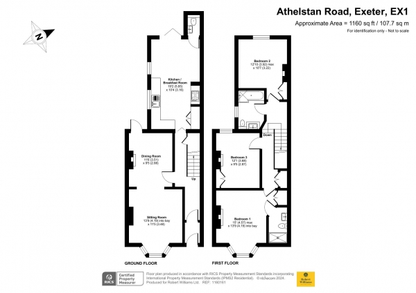 Floor Plan Image for 3 Bedroom Terraced House for Sale in Athelstan Road, Exeter