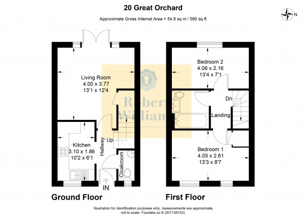 Floor Plan Image for 2 Bedroom Terraced House for Sale in Great Orchard, Exeter