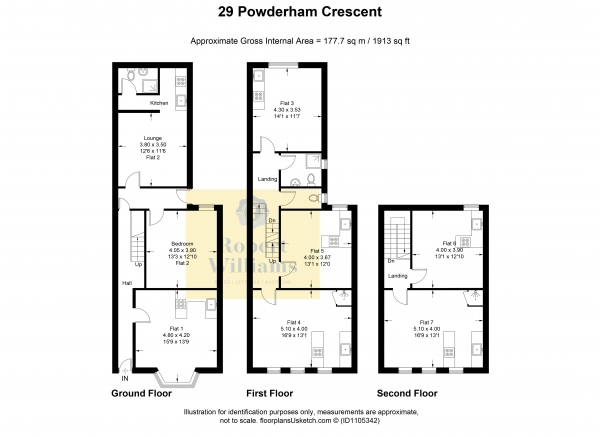 Floor Plan for 7 Bedroom End of Terrace House for Sale in Powderham Crescent, Exeter, EX4, 6BZ - Guide Price &pound650,000