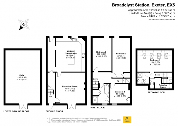 Floor Plan Image for 4 Bedroom Terraced House for Sale in Station Cottages, Exeter