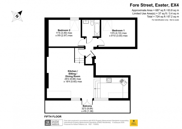 Floor Plan Image for 2 Bedroom Apartment for Sale in Fore Street, Exeter