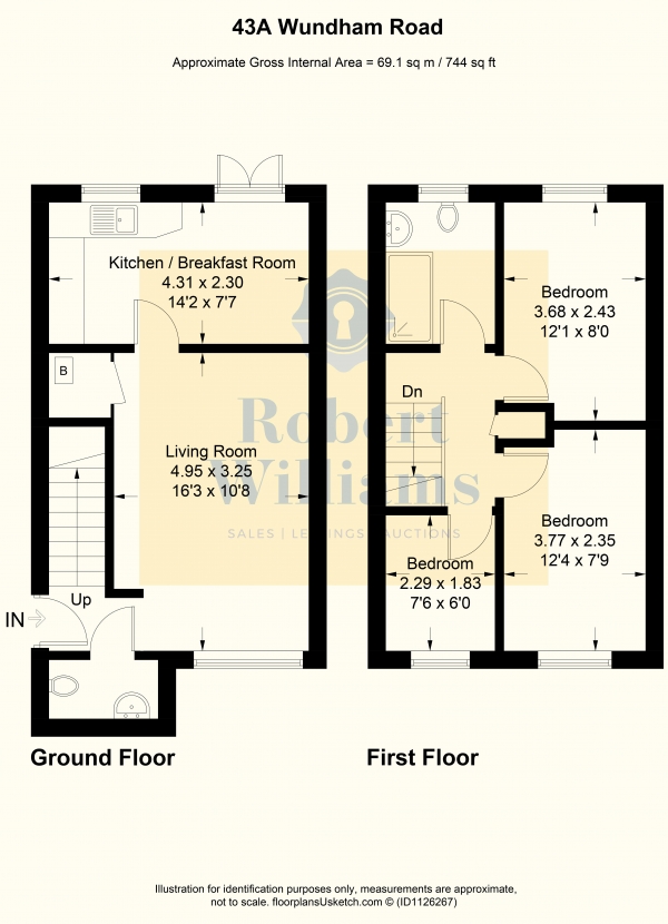 Floor Plan Image for 3 Bedroom End of Terrace House for Sale in Wyndham Road, Exeter