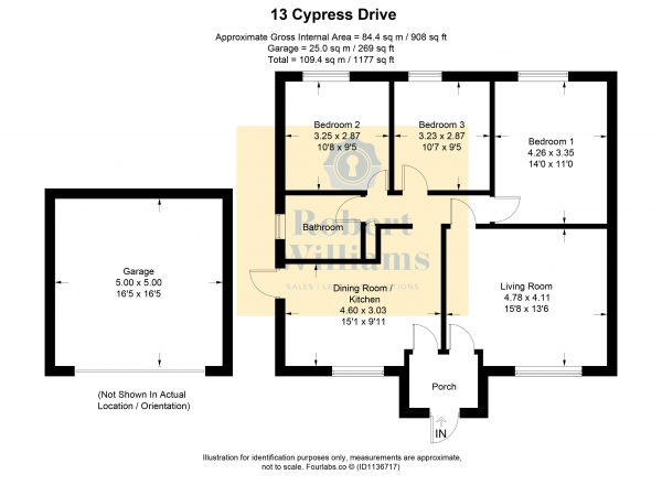 Floor Plan Image for 3 Bedroom Semi-Detached Bungalow for Sale in Cypress Drive, Exeter