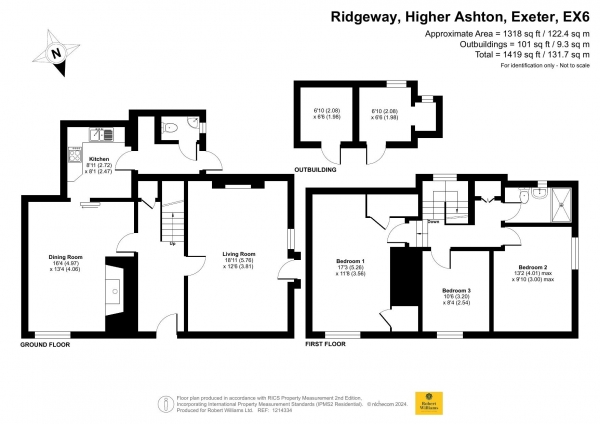 Floor Plan Image for 3 Bedroom Semi-Detached House for Sale in Higher Ashton, Exeter