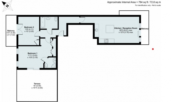 Floor Plan Image for 2 Bedroom Apartment to Rent in Carlton Place, Teignmouth