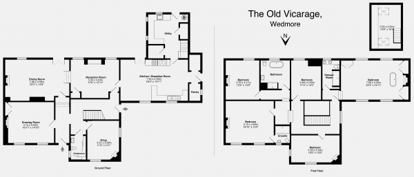 Floor Plan Image for 5 Bedroom Detached House to Rent in The Old Vicarage Church Street, Wedmore BS28 4AA