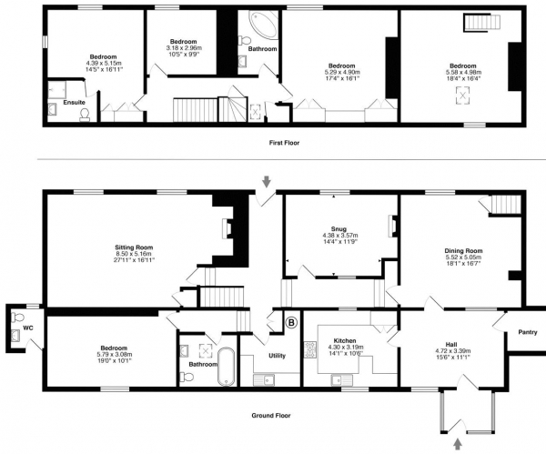 Floor Plan Image for 6 Bedroom Detached House to Rent in Theale, near Wedmore