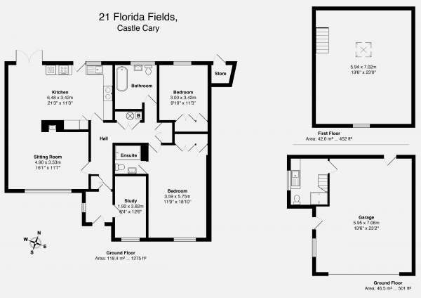 Floor Plan for 3 Bedroom Property for Sale in Florida Fields, Castle Cary, BA7, 7DL - OIRO &pound475,000