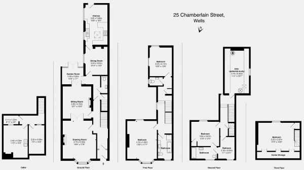 Floor Plan Image for 5 Bedroom Terraced House for Sale in WELLS central