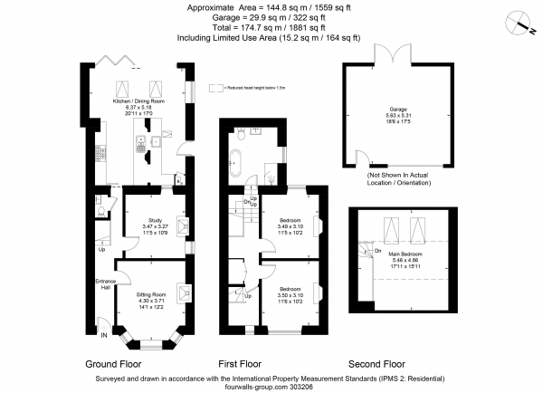 Floor Plan Image for 3 Bedroom Terraced House for Sale in 6 Mendip Villas The Barrows, Cheddar BS27 3BL