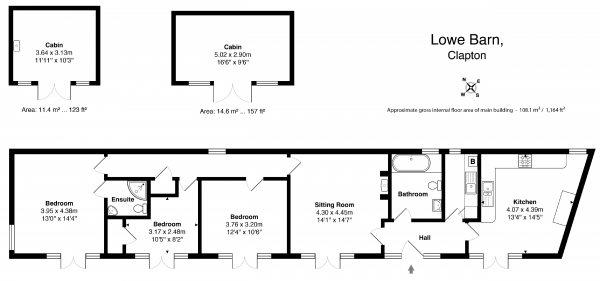 Floor Plan Image for 3 Bedroom Barn Conversion for Sale in CLAPTON. Nr. Ston Easton