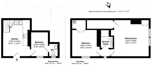 Floor Plan for 2 Bedroom Property to Rent in St. Thomas Street, Wells, BA5, 2UZ - £208 pw | £900 pcm