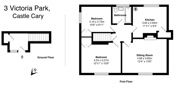 Floor Plan Image for 2 Bedroom Apartment to Rent in Victoria Park, Castle Cary