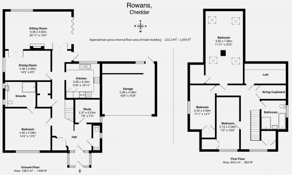 Floor Plan Image for 4 Bedroom Detached House for Sale in Rowans The Hayes, Cheddar BS27 3AW