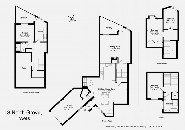 Floor Plan Image for 4 Bedroom Town House for Sale in North Grove, Wells