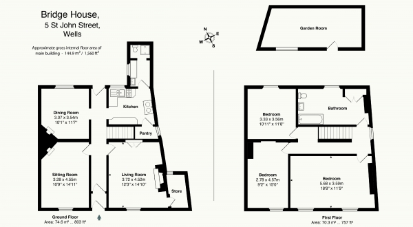 Floor Plan Image for 3 Bedroom Semi-Detached House for Sale in Central Wells