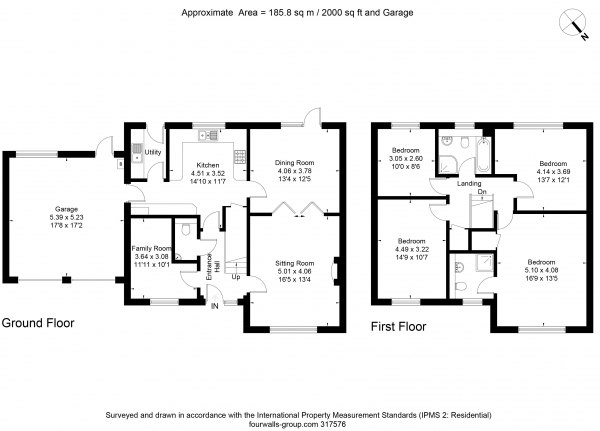 Floor Plan for 4 Bedroom Detached House for Sale in Handsome detached house in Wells, BA5, 2ND - Guide Price &pound679,500