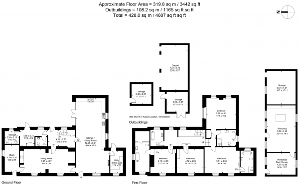 Floor Plan for 4 Bedroom Detached House for Sale in Shapwick Village, Shapwick, TA7, 9LP - Guide Price &pound975,000