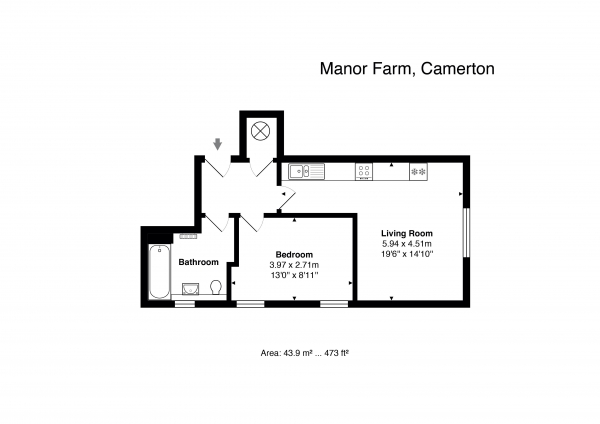 Floor Plan Image for 1 Bedroom Apartment for Sale in 9 Manor Farm,Camerton, Nr. Bath