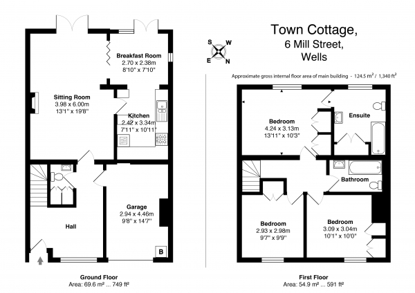 Floor Plan Image for 3 Bedroom Property for Sale in Mill Street, Wells