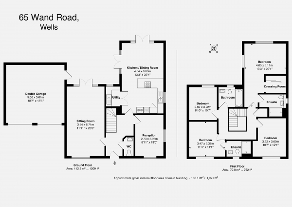 Floor Plan for 4 Bedroom Detached House for Sale in Wand Road, Wells, BA5, 1RN - Offers in Excess of &pound625,000