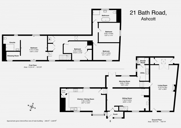 Floor Plan Image for 4 Bedroom Semi-Detached House for Sale in The Batch, Ashcott