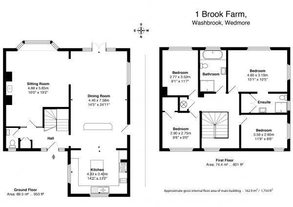 Floor Plan Image for 4 Bedroom Semi-Detached House for Sale in Washbrook, Nr. Wedmore