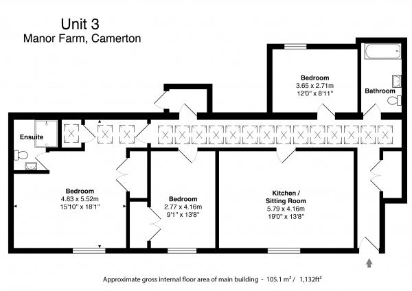 Floor Plan Image for 3 Bedroom Barn Conversion for Sale in 3 Manor Farm, Camerton Nr. Bath